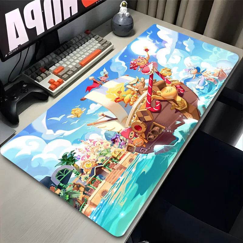 Anime Mousepad Cookie Run K-Kingdom Mousepad Gaming Accessories Non-Slip Desk Mat Gamer Pc Cabinet Mouse Pad Laptop Carpet Mats