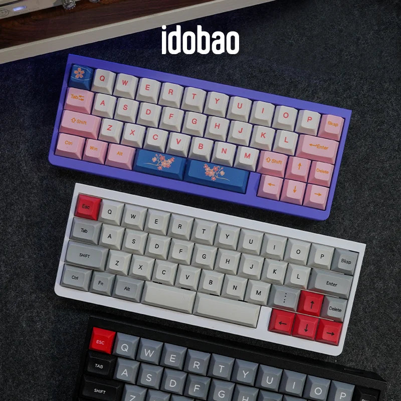 ID42 White Keyboard Pc Wired Keyboard Mini Mechanical Keyboard 40 QMK via Keyboard Black Purple Barebone Kit 40% Keycaps