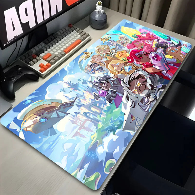 Anime Mousepad Cookie Run K-Kingdom Mousepad Gaming Accessories Non-Slip Desk Mat Gamer Pc Cabinet Mouse Pad Laptop Carpet Mats