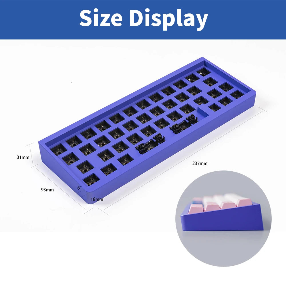 ID42 White Keyboard Pc Wired Keyboard Mini Mechanical Keyboard 40 QMK via Keyboard Black Purple Barebone Kit 40% Keycaps