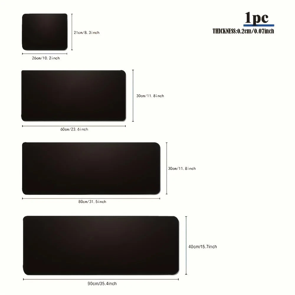 Minimalist Black Desk Mat with Non-Slip Mouse Pad, Playmat Mouse Pads for Desk, Mousepad for Desk, Desk Mat, Gaming