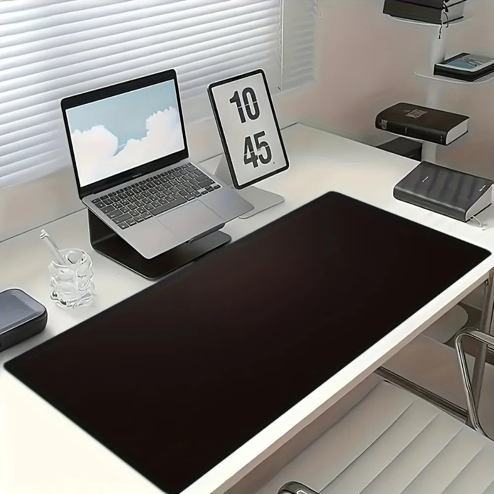 Minimalist Black Desk Mat with Non-Slip Mouse Pad, Playmat Mouse Pads for Desk, Mousepad for Desk, Desk Mat, Gaming