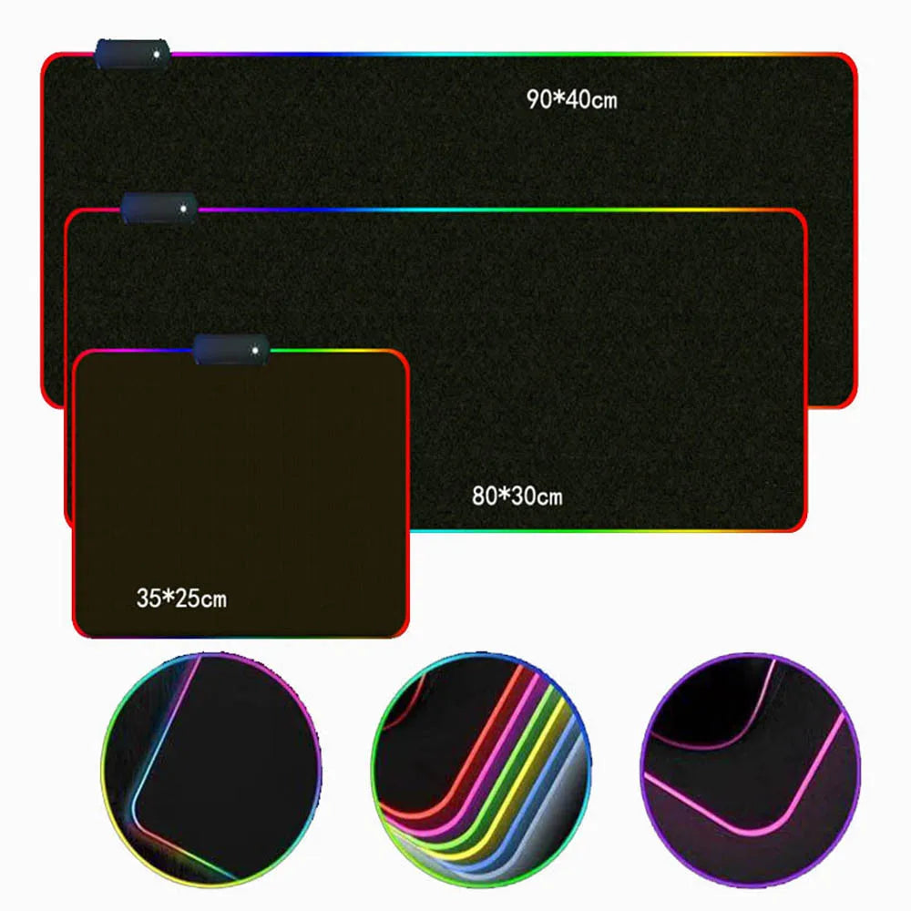 Pink Cute Girl Anime RGB Mousepad Tokoyami Towa Laptop Desktop Mousepad XXL Led Mouse Pad Backlit Keyboard Mat Gaming Mouse Pad
