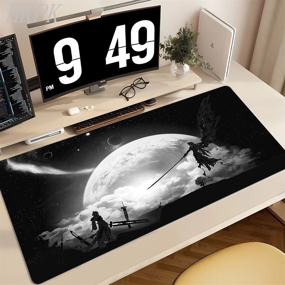 F-Final Fantasy Black Mouse Pad Gamer Large New Mousepad XXL Keyboard Pad Desk Mats Office Carpet Soft Computer Desktop Mousepad