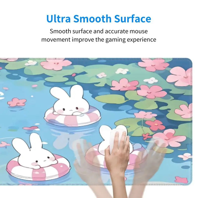 Gaming Keyboardpad Office Soft Non-Slip Carpet Rubber Mice Pad New Models Cute Rabbit Pink Anime Mousepad Home HD Print Mousepad