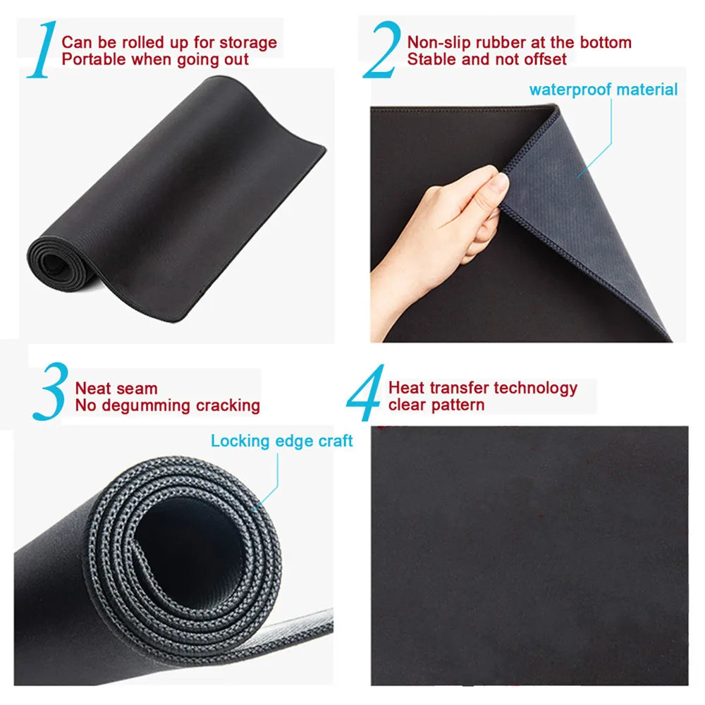 Pink Cute Girl Anime RGB Mousepad Tokoyami Towa Laptop Desktop Mousepad XXL Led Mouse Pad Backlit Keyboard Mat Gaming Mouse Pad