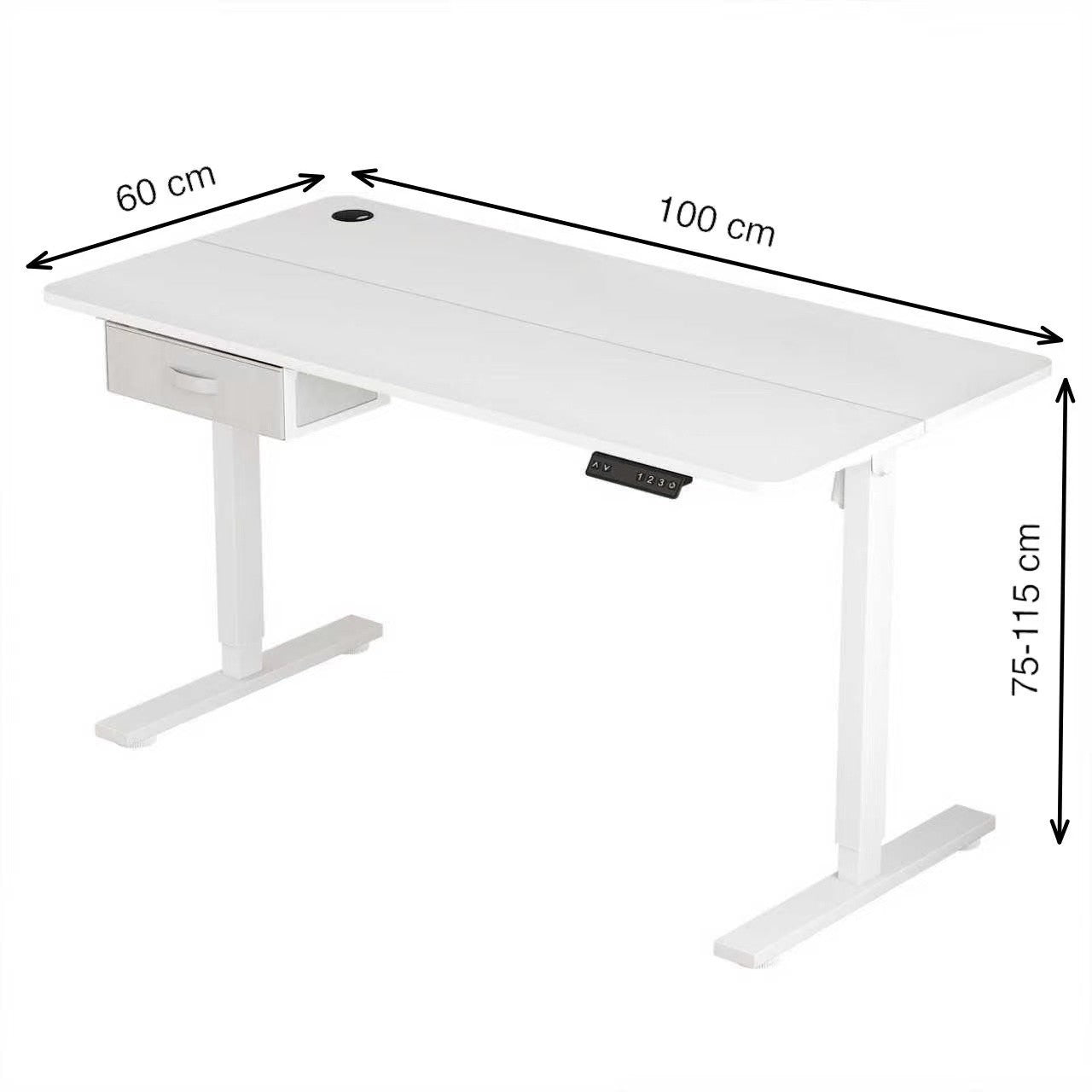 Height Adjustable Electric Standing Desk with Desk Drawer