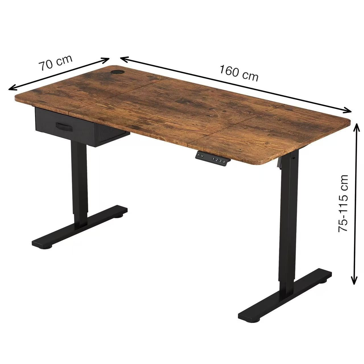 Height Adjustable Electric Standing Desk with Desk Drawer